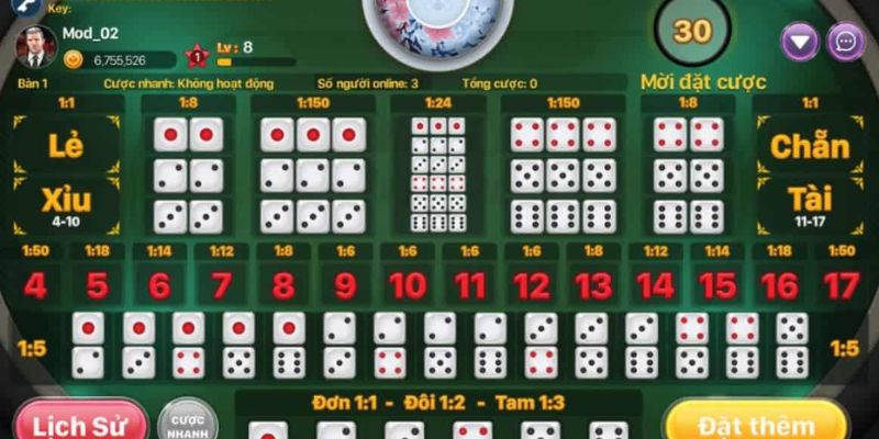 Luật chơi tài xỉu trong Game bài đổi thưởng có điểm gì khác biệt?